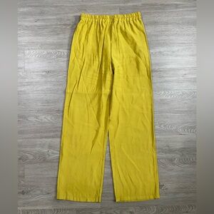 ASOS Yellow‎ Pull On Elastic Waist Band Wide Leg Casual Pants cons